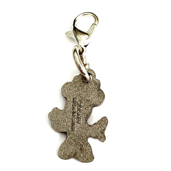Vintage Disney Minnie Mouse Clip On Charm Zipper Pull Purse EnamelCrystal Signed - Picture 5 of 9